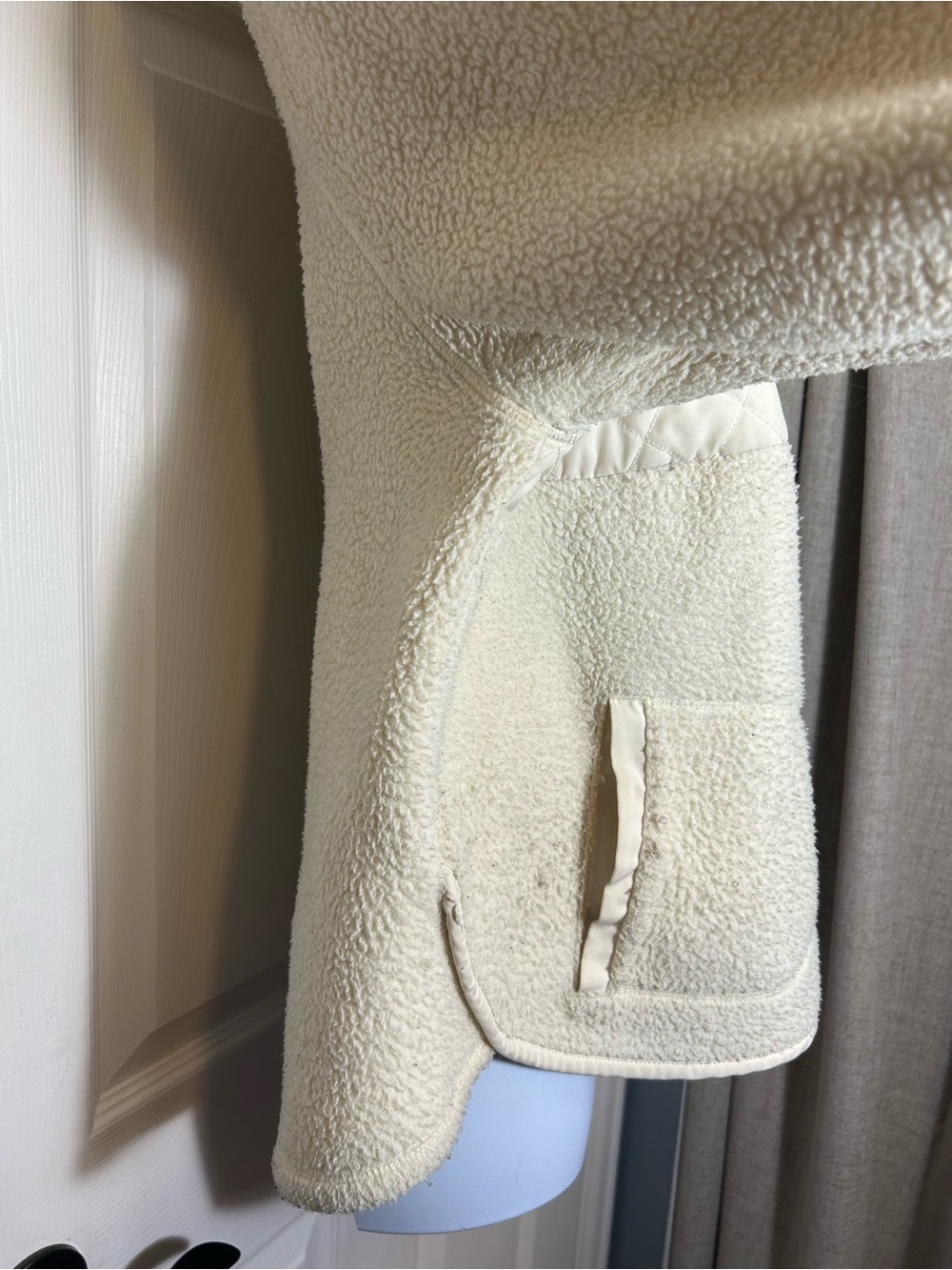 Tek Gear Cream Fleece Quilted Full Zip Hoodie Jacket 2X - Picture 7 of 10